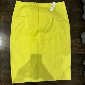 Citron Yellow Jcrew pencil skirt